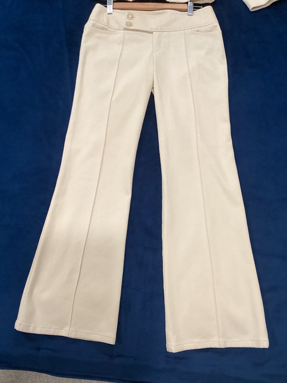 Nanette Lepore Cream Textured 2-Piece Pantsuit Split Size 4 / 2 Like New women’s - Picture 8 of 12